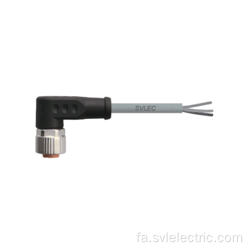 M12 Female Connector 3 راست زاویه دار با کابل